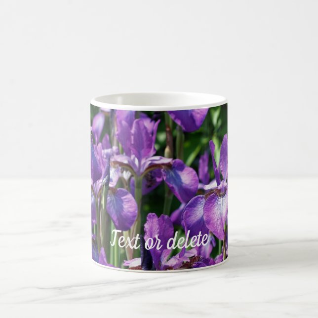 Caneca De Café Flores Roxas Iris Personalizadas (Centro)