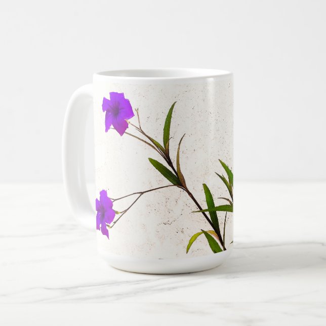 Caneca De Café Flores Roxas na Brisa (Frente Esquerda)