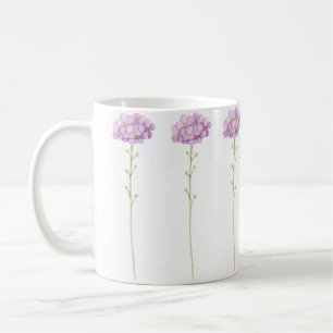Caneca De Café Flores Roxas Pintadas À Mão