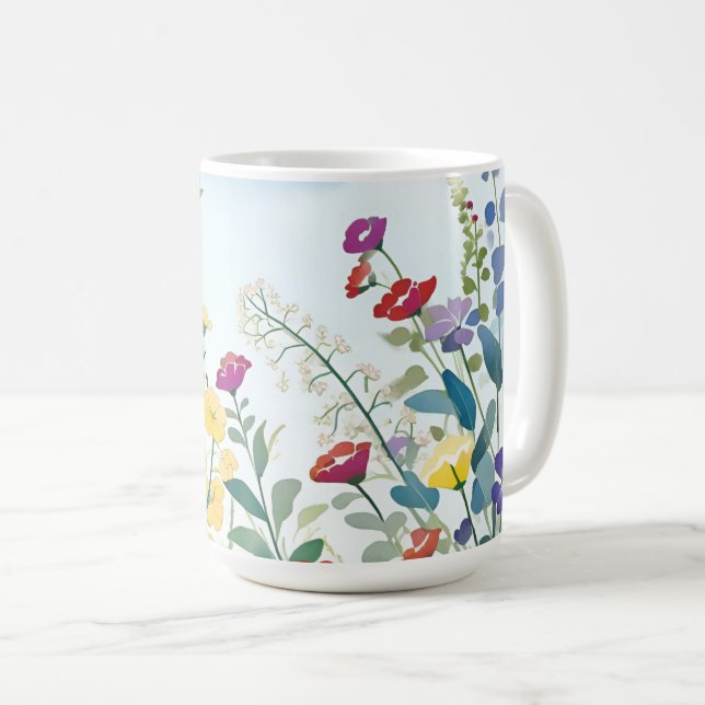 Caneca De Café Flores Selvagens (Frente Esquerda)