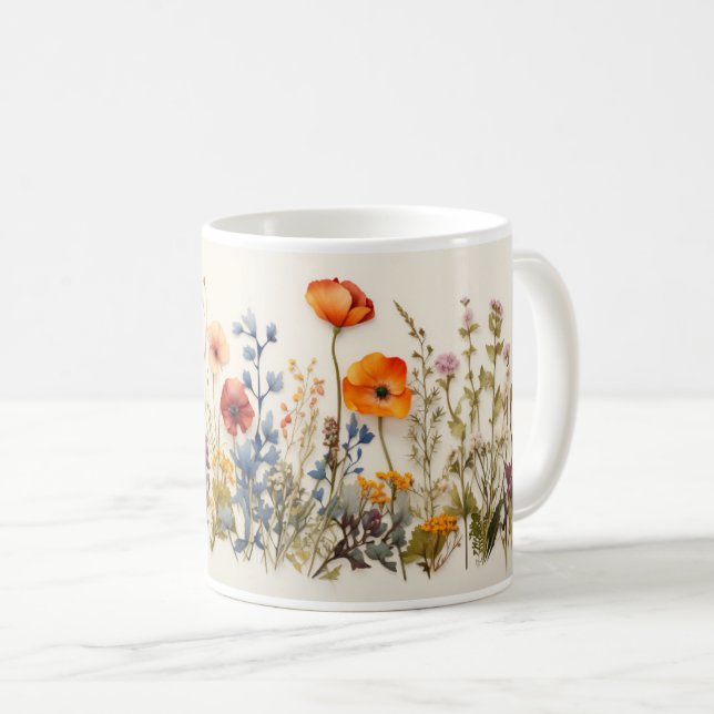Caneca De Café Flores selvagens (Frente Esquerda)
