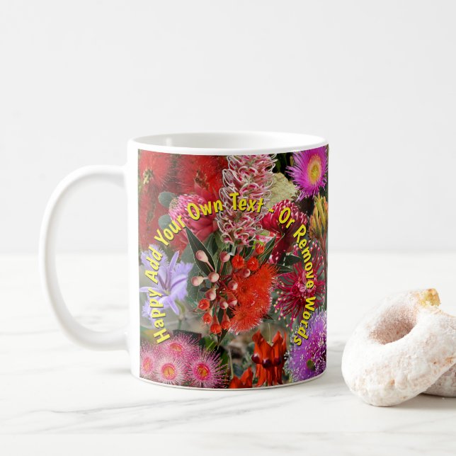 Caneca De Café Flores Selvagens Australianas (Com Donut)