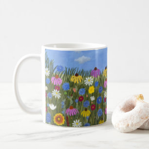 Caneca De Café Flores selvagens com o clássico do Daisies