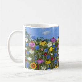 Caneca De Café Flores selvagens com o clássico do Daisies
