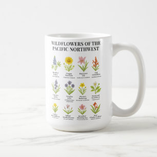Caneca De Café Flores Selvagens do Noroeste do Pacífico - Estilo 