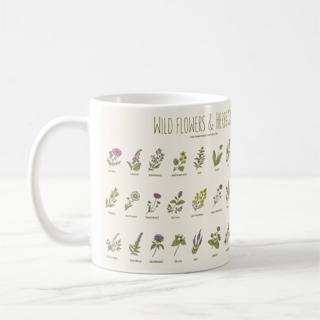 Caneca De Café Flores selvagens e plantas aromáticas (Esquerda)