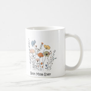 Caneca De Café Flores Selvagens Melhor Mãe Nunca Mug