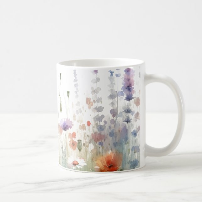 Caneca De Café Flores Selvagens Modernas (Direita)