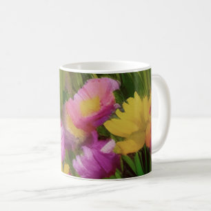 Caneca De Café Flores Selvagens Na Arte Floral Dusk Watercolor