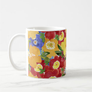 Caneca De Café Flores Selvagens: Repetições Sem Costura
