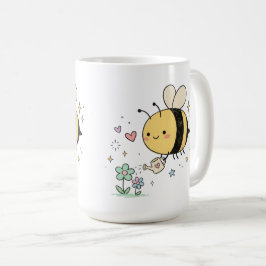 Caneca De Café Flores Silvestres de Abelhas Polinizadoras para Ja