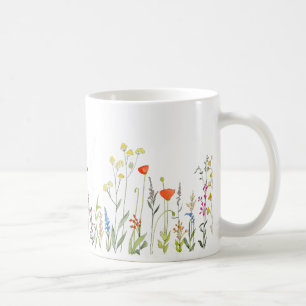 Caneca De Café Flores silvestres em aquarelas Coffee Mug