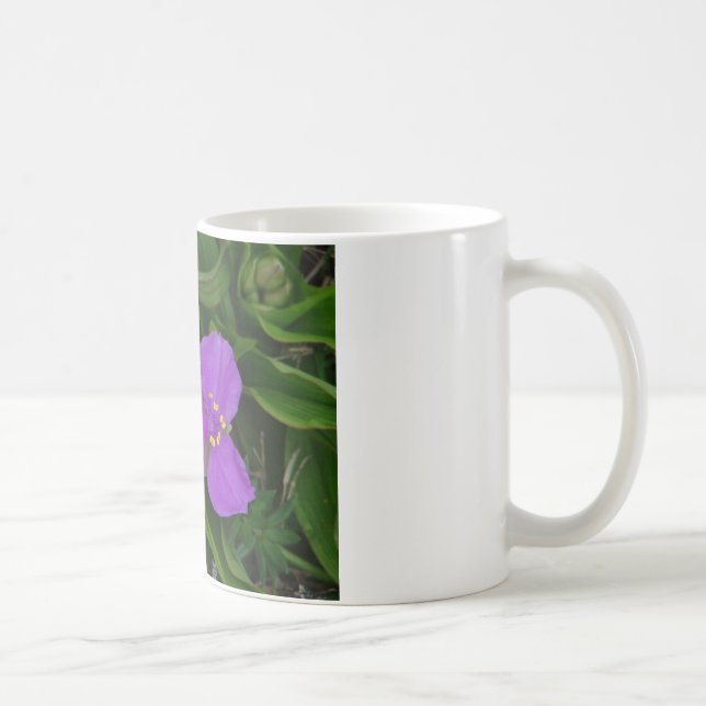 Caneca De Café Flores silvestres Fachsia Spiderwort Primaveras Qu (Direita)