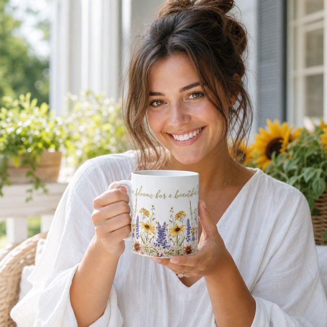 Caneca De Café Flores Silvestres Flora Botânica Dourada  (Criador carregado)