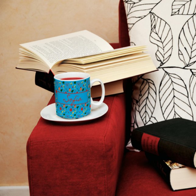 Caneca De Café Flores silvestres, flores silvestres, papoila, can (Criador carregado)