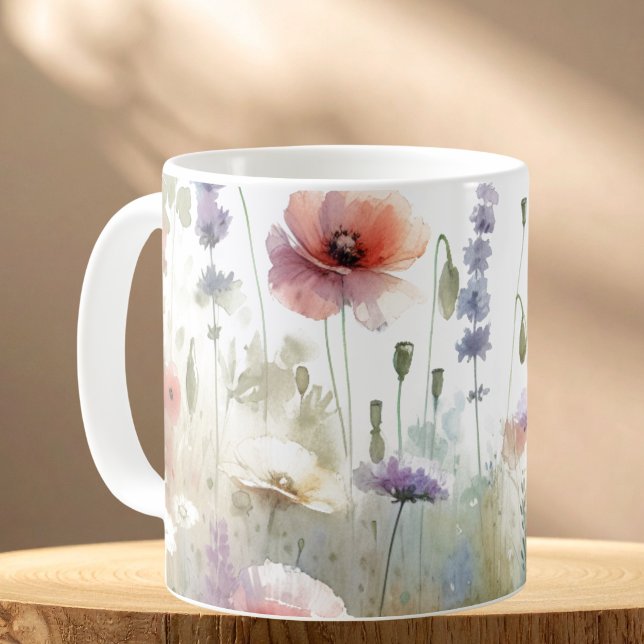Caneca De Café Flores Silvestres Modernas (Criador carregado)