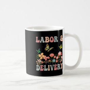Caneca De Café Flores Silvestres Retrô Enfermeira de Trabalho de