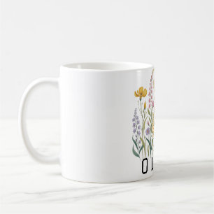 Caneca De Café Flores silvestres simples e elegantes fofas e femi