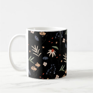 Caneca De Café Flores simples em aquarela 1