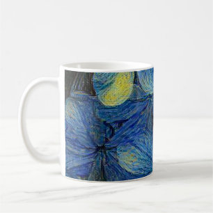 Caneca De Café Flores sonhadoras no estilo de arte Vincent Van Go