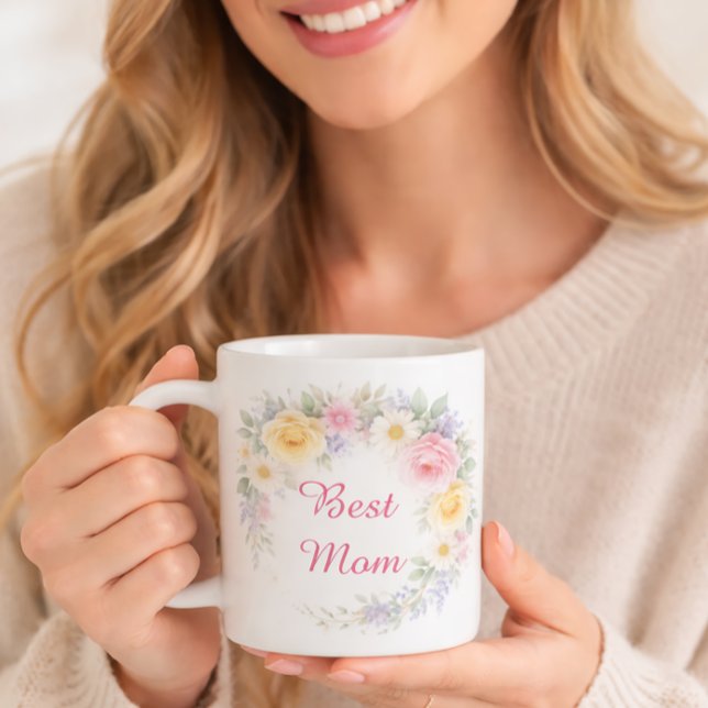 Caneca De Café Flores Suaves para a Mamãe (Criador carregado)