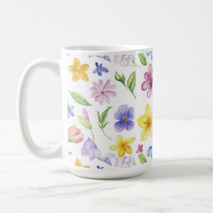 Caneca De Café Flores Sublimação do Padrão Floral- 95651