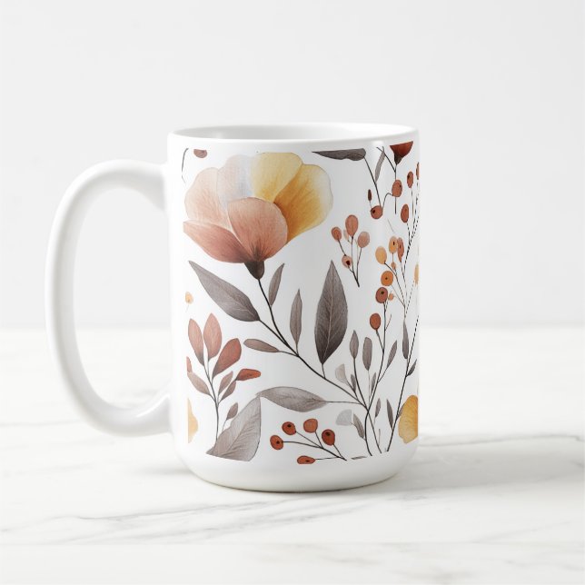 Caneca De Café Flores Sublimação do Padrão Floral- 95653 (Esquerda)