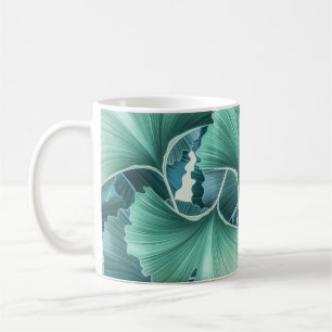 Caneca De Café Flores tropicais, folhas, fundo sem costura