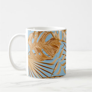 Caneca De Café Flores Tropicais Vibrantes: Coloridas Sem Costura.