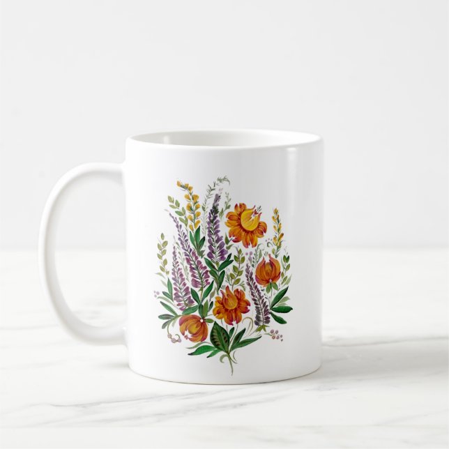 Caneca De Café Flores ucranianas Mug (Esquerda)