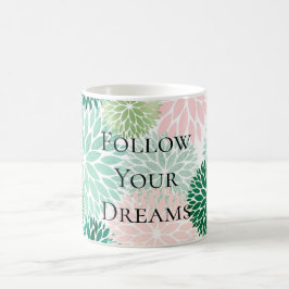 Caneca De Café Flores Verdes na moda Quadradas