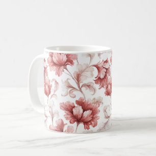 Caneca De Café Flores Vermelhas Chiques