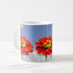 Caneca De Café Flores vermelhas da Zinnia Mug