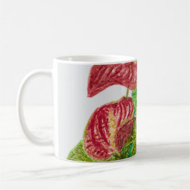 Caneca De Café flores vermelhas do anthurium