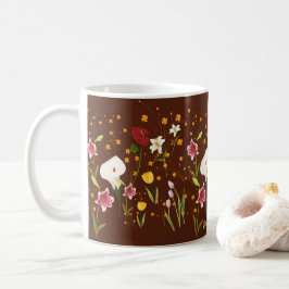 Caneca De Café Flores Vibrantes