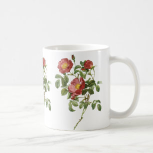 Caneca De Café Flores Vintage Floral Rosa Vermelha do Amor por Re