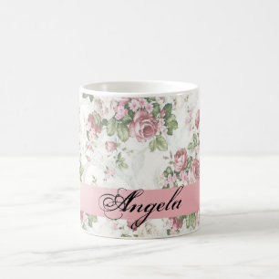 Caneca De Café Flores Vintage Shabby Chic-Personalizadas