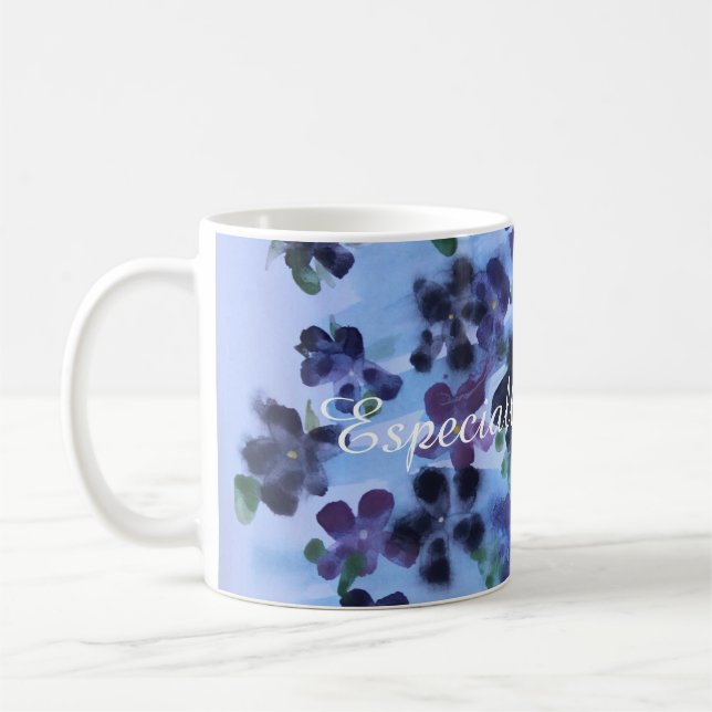 Caneca De Café Flores violeta púrpura (Esquerda)