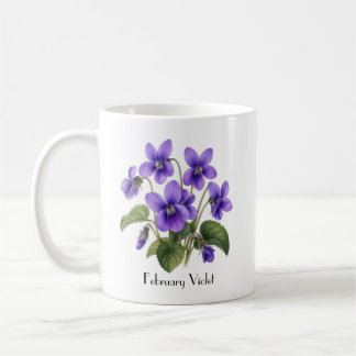 Caneca De Café Flores Violetas de Fevereiro