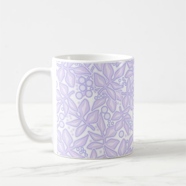 Caneca De Café Flores violetas florais sem emenda renda folhas br (Esquerda)