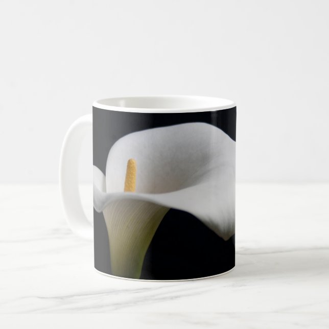Caneca De Café Flores | White Calla Lily (Frente Esquerda)