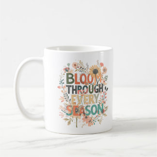 Caneca De Café Florescer em Todas as Estações Boho