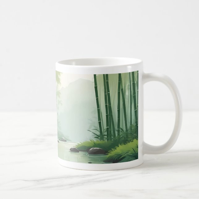 Caneca De Café Floresta Bamboo com Rio (Direita)