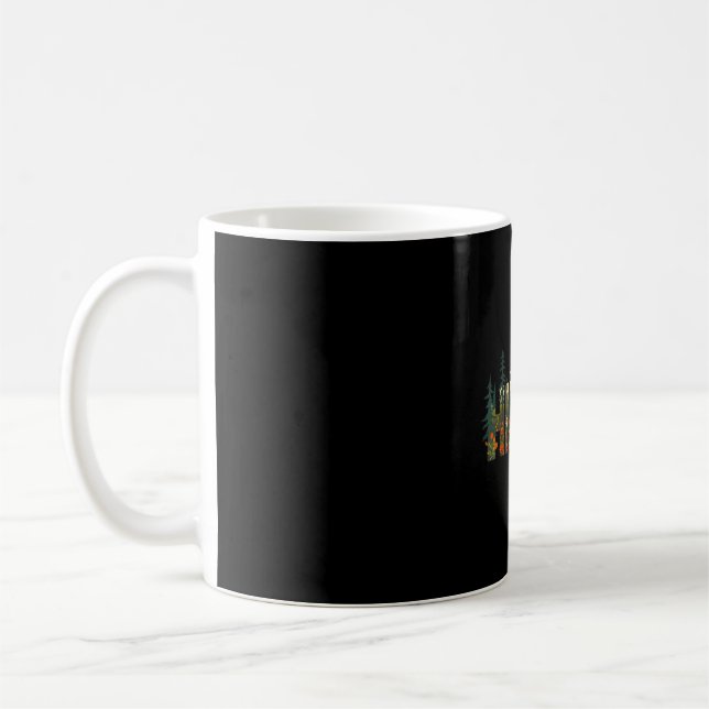 Caneca De Café Floresta da vida selvagem retrô natureza árvores a (Esquerda)