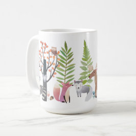 Caneca De Café Floresta das hortaliças das árvores dos animais da