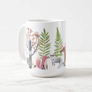 Caneca De Café Floresta das hortaliças das árvores dos animais da