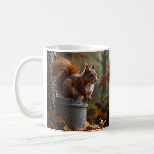 Caneca De Café Floresta de Esquilo Pousado (Esquerda)