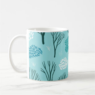 Caneca De Café Floresta de inverno: Vintage sem costura