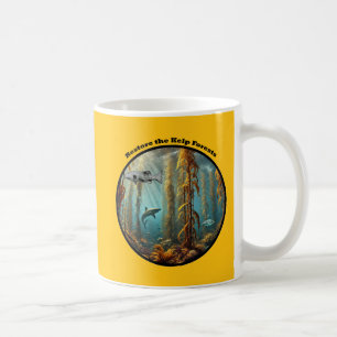Caneca De Café Floresta de Kelp Submarina com Peixe e Lagosta URM