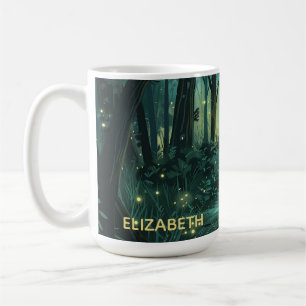 Caneca De Café Floresta de Luz Fada Personalizada